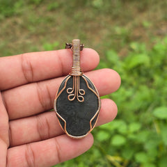 Labradorite Gemstone Handmade Copper Wire Wrap Chain Pendant 2.36" Sunkarton