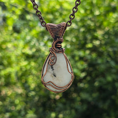 Solar Quartz Gemstone Handmade Copper Wire Wrap Chain Pendant 2.36" Sunkarton
