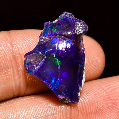 Incredible Top Grade Quality 100% Natural Welo Fire Blue Ethiopian Opal Rough Loose Gemstone For Making Jewelry 21X14X6 MM 7 Cts. KR04-14 Sunkarton