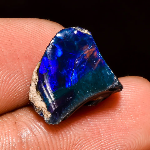Mind Blowing A One Quality 100% Natural Welo Fire Blue Ethiopian Opal Rough Loose Gemstone For Making Jewelry 14X12X9 MM 6.5 Cts. KR04-16 Sunkarton
