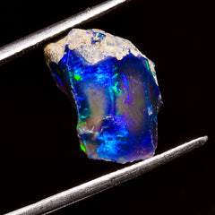 Tempting Top Grade Quality 100% Natural Welo Fire Blue Ethiopian Opal Rough Loose Gemstone For Making Jewelry 15X9X6 MM 5.5 Cts. KR04-22 Sunkarton
