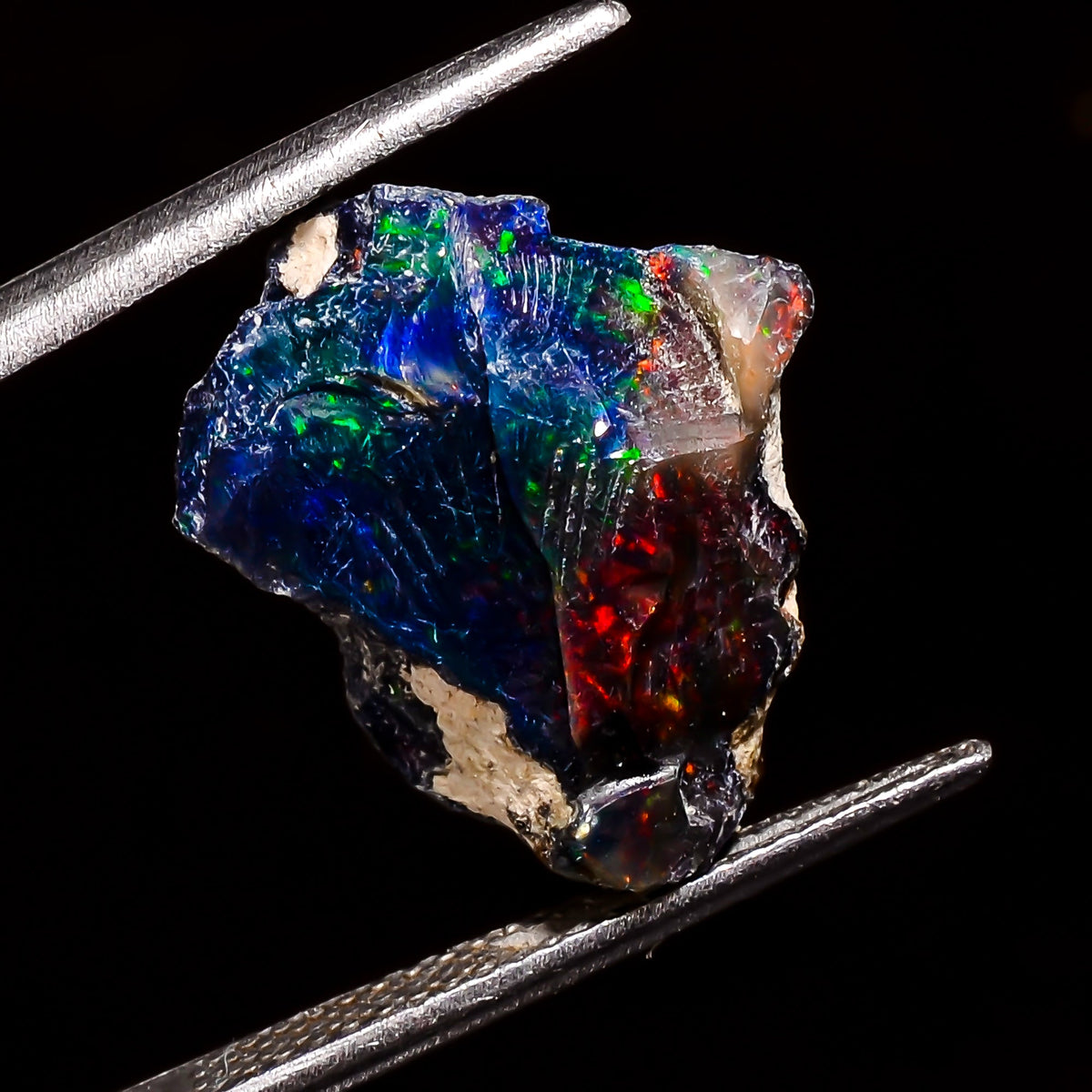 Unique Top Grade Quality 100% Natural Welo Fire Black Ethiopian Opal Rough Loose Gemstone For Making Jewelry 17X14X9 MM 6.5 Cts. KR04-24 Sunkarton