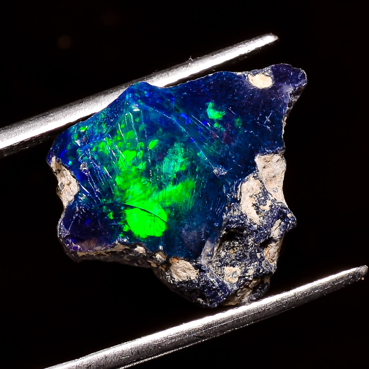 Fantastic Top Grade Quality 100% Natural Welo Fire Blue Ethiopian Opal Rough Loose Gemstone For Making Jewelry 18X14X8 MM 8.5 Cts. KR04-36 Sunkarton