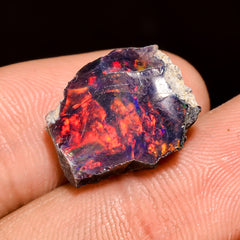 Mind Blowing Top Grade Quality 100% Natural Welo Fire Black Ethiopian Opal Rough Loose Gemstone For Making Jewelry 15X12X7 MM 5 Cts. KR04-41 Sunkarton