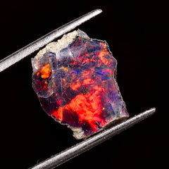Mind Blowing Top Grade Quality 100% Natural Welo Fire Black Ethiopian Opal Rough Loose Gemstone For Making Jewelry 15X12X7 MM 5 Cts. KR04-41 Sunkarton