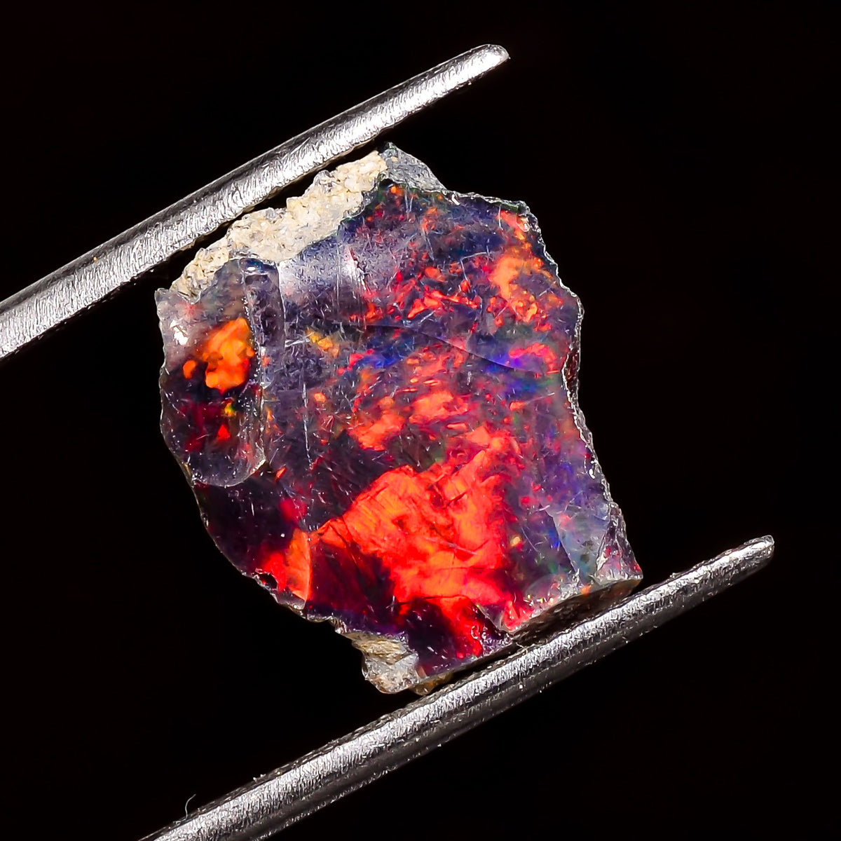 Mind Blowing Top Grade Quality 100% Natural Welo Fire Black Ethiopian Opal Rough Loose Gemstone For Making Jewelry 15X12X7 MM 5 Cts. KR04-41 Sunkarton