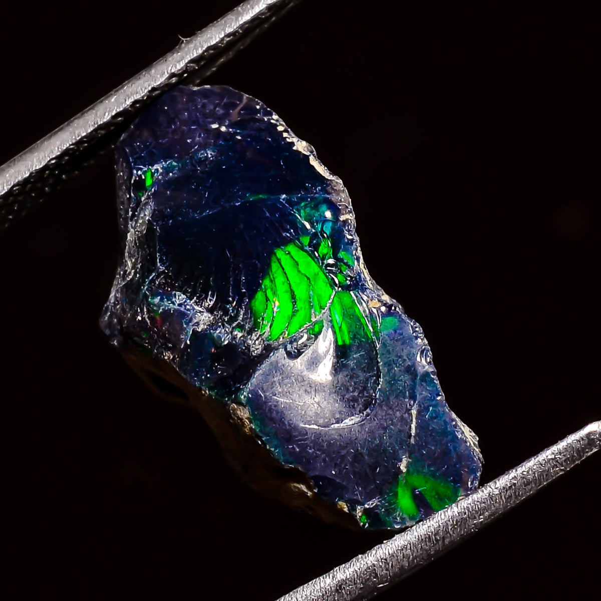 Superb Top Grade Quality 100% Natural Welo Fire Black Ethiopian Opal Rough Loose Gemstone For Making Jewelry 19X11X8 MM 6 Cts. KR04-44 Sunkarton