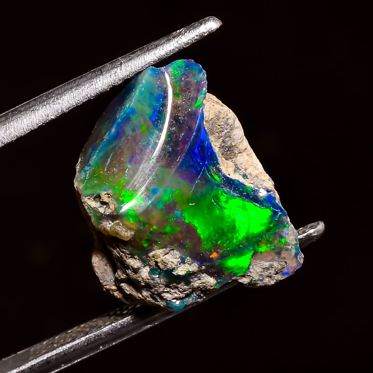 Stunning Top Grade Quality 100% Natural Welo Fire Black Ethiopian Opal Rough Loose Gemstone For Making Jewelry 14X12X10 MM 5.5 Cts. KR04-45 Sunkarton