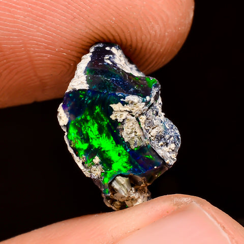 Tempting Top Grade Quality 100% Natural Welo Fire Black Ethiopian Opal Rough Loose Gemstone For Making Jewelry 14X10X7 MM 3.5 Cts. KR04-47 Sunkarton