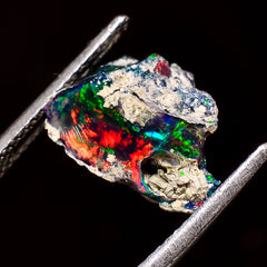 Tempting Top Grade Quality 100% Natural Welo Fire Black Ethiopian Opal Rough Loose Gemstone For Making Jewelry 14X10X7 MM 3.5 Cts. KR04-47 Sunkarton