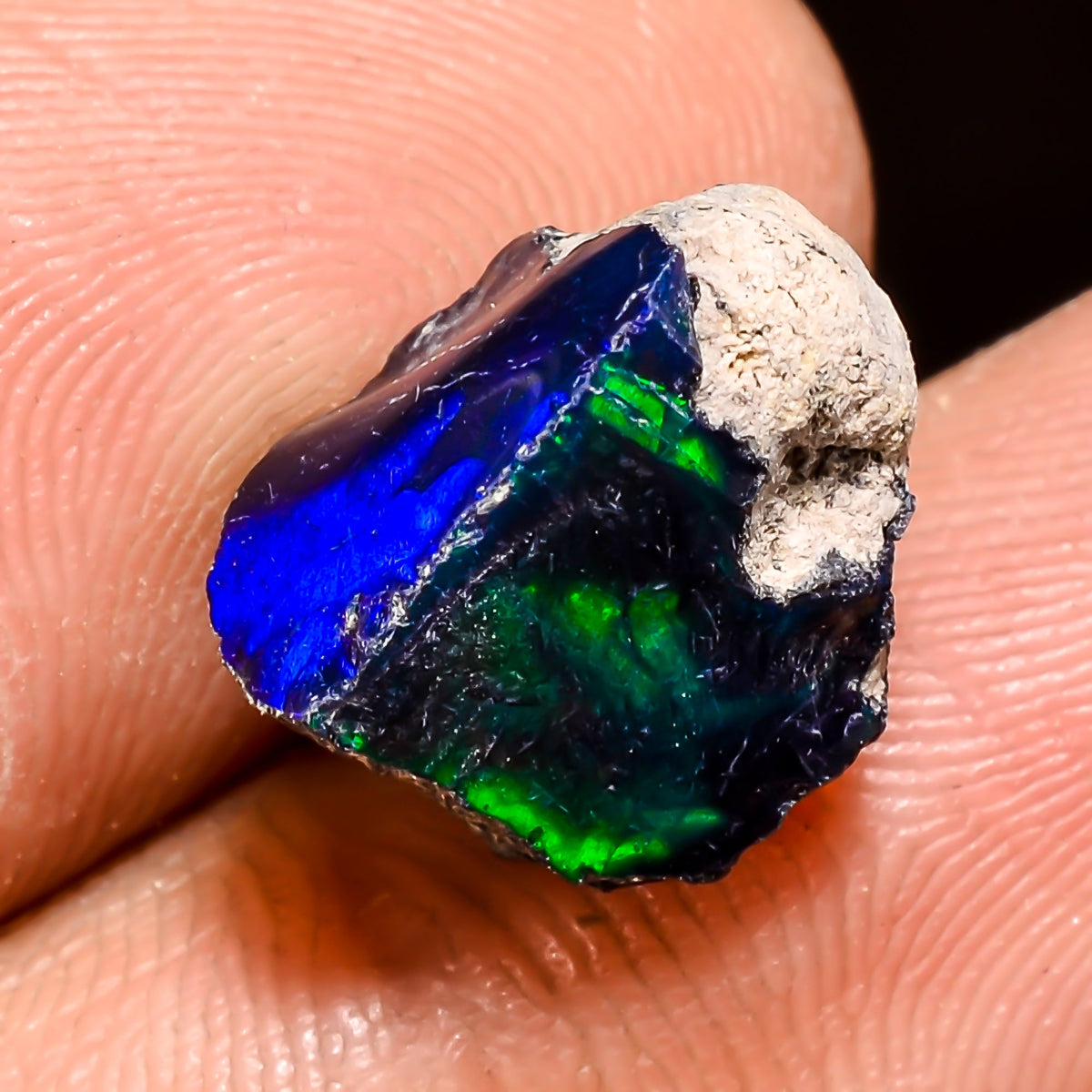 Exclusive Top Grade Quality 100% Natural Welo Fire Black Ethiopian Opal Rough Loose Gemstone For Making Jewelry 12X11X9 MM 5 Cts. KR04-58 Sunkarton