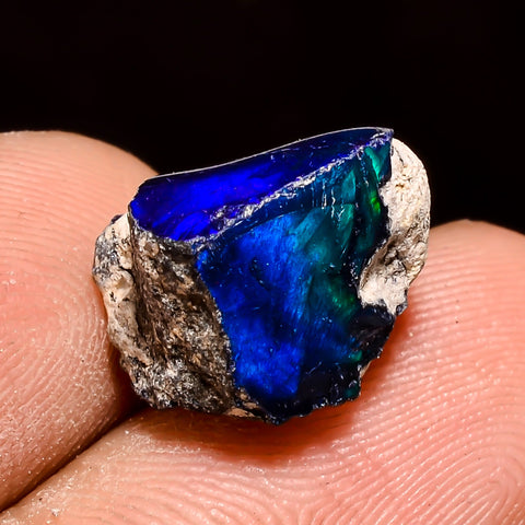 Exclusive Top Grade Quality 100% Natural Welo Fire Black Ethiopian Opal Rough Loose Gemstone For Making Jewelry 12X11X9 MM 5 Cts. KR04-58 Sunkarton