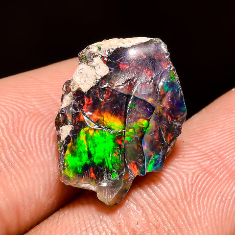 Elegant Top Grade Quality 100% Natural Welo Fire Black Ethiopian Opal Rough Loose Gemstone For Making Jewelry 16X12X7 MM 5.5 Cts. KR04-59 Sunkarton