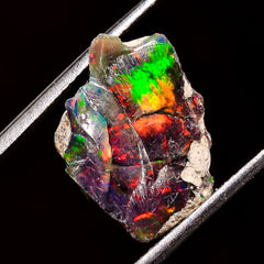 Elegant Top Grade Quality 100% Natural Welo Fire Black Ethiopian Opal Rough Loose Gemstone For Making Jewelry 16X12X7 MM 5.5 Cts. KR04-59 Sunkarton