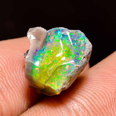 Gorgeous Top Grade Quality 100% Natural Welo Fire Black Ethiopian Opal Rough Loose Gemstone For Making Jewelry 13X10X9 MM 5.5 Cts. KR04-62 Sunkarton