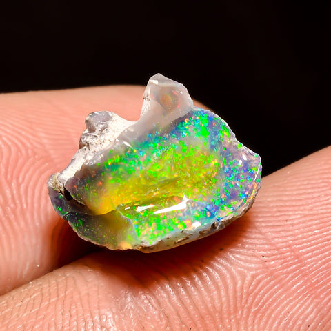 Gorgeous Top Grade Quality 100% Natural Welo Fire Black Ethiopian Opal Rough Loose Gemstone For Making Jewelry 13X10X9 MM 5.5 Cts. KR04-62 Sunkarton