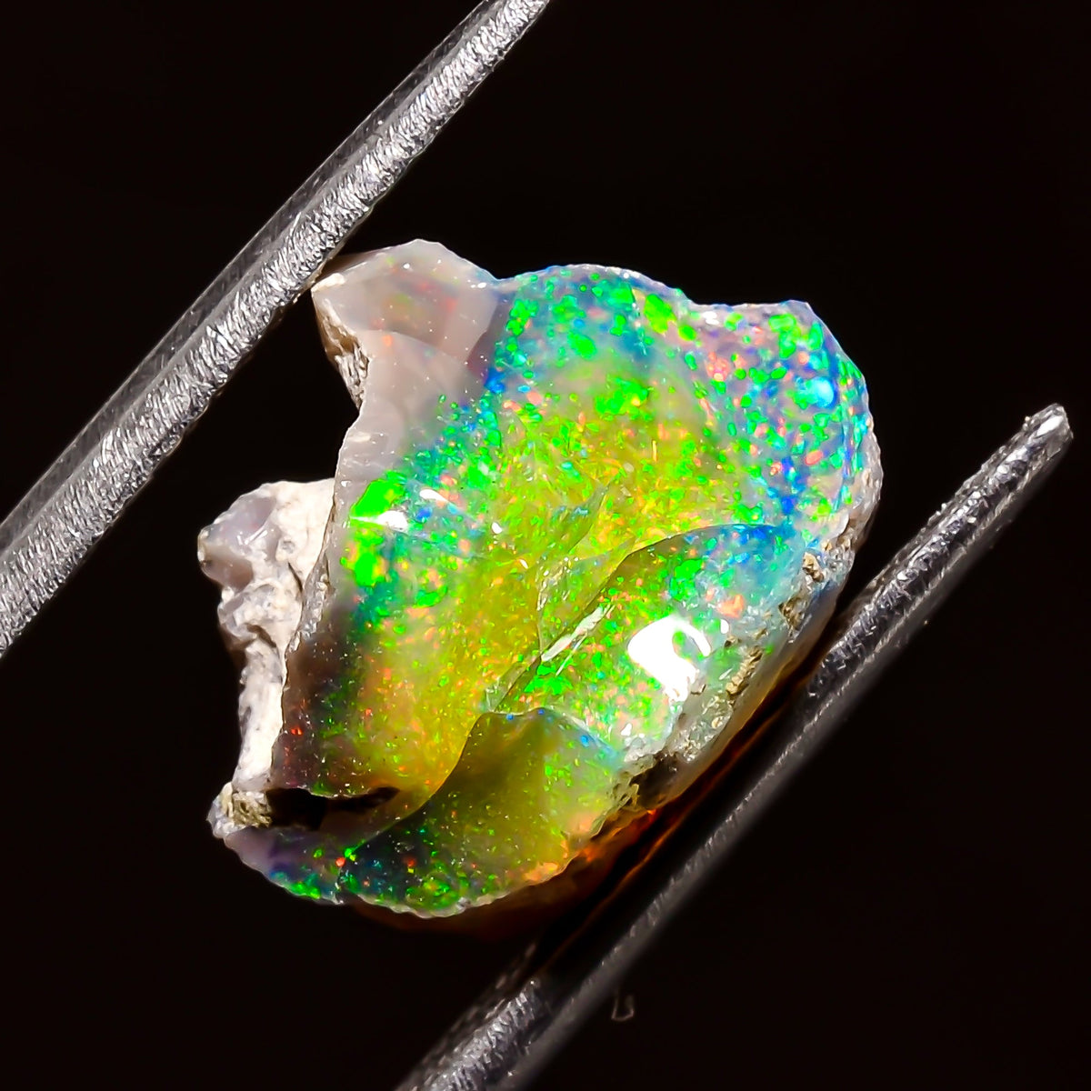 Gorgeous Top Grade Quality 100% Natural Welo Fire Black Ethiopian Opal Rough Loose Gemstone For Making Jewelry 13X10X9 MM 5.5 Cts. KR04-62 Sunkarton