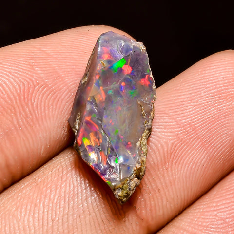 Immaculate Top Grade Quality 100% Natural Welo Fire Black Ethiopian Opal Rough Loose Gemstone For Making Jewelry 20X10X8 MM 5 Cts. KR04-63 Sunkarton