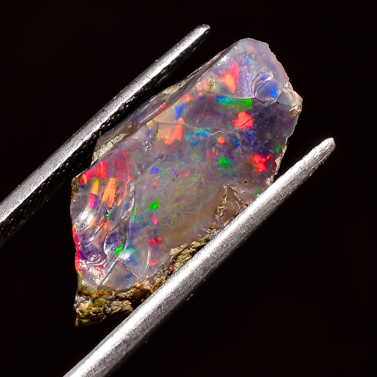 Immaculate Top Grade Quality 100% Natural Welo Fire Black Ethiopian Opal Rough Loose Gemstone For Making Jewelry 20X10X8 MM 5 Cts. KR04-63 Sunkarton