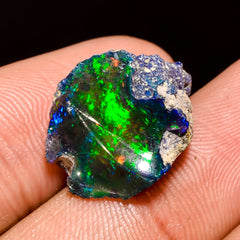 Outstanding Top Grade Quality 100% Natural Welo Fire Black Ethiopian Opal Rough Loose Gemstone For Making Jewelry 18X14X9 MM 7 Cts. KR04-67 Sunkarton