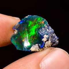 Outstanding Top Grade Quality 100% Natural Welo Fire Black Ethiopian Opal Rough Loose Gemstone For Making Jewelry 18X14X9 MM 7 Cts. KR04-67 Sunkarton