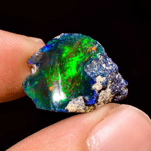 Outstanding Top Grade Quality 100% Natural Welo Fire Black Ethiopian Opal Rough Loose Gemstone For Making Jewelry 18X14X9 MM 7 Cts. KR04-67 Sunkarton