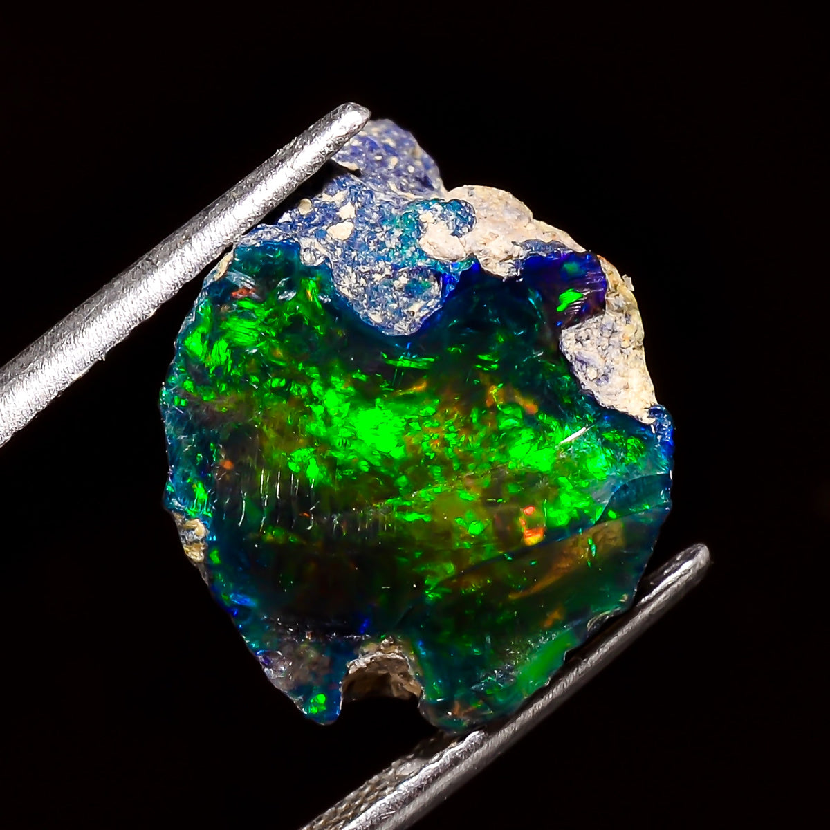 Outstanding Top Grade Quality 100% Natural Welo Fire Black Ethiopian Opal Rough Loose Gemstone For Making Jewelry 18X14X9 MM 7 Cts. KR04-67 Sunkarton