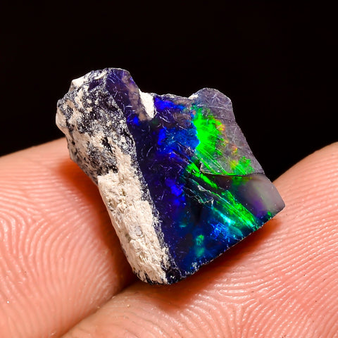 Splendid Top Grade Quality 100% Natural Welo Fire Black Ethiopian Opal Rough Loose Gemstone For Making Jewelry 14X11X10 MM 5.5 Cts. KR04-68 Sunkarton