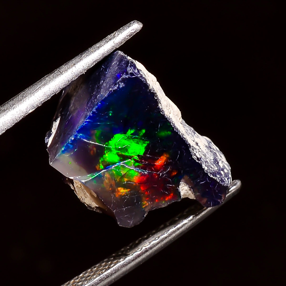 Splendid Top Grade Quality 100% Natural Welo Fire Black Ethiopian Opal Rough Loose Gemstone For Making Jewelry 14X11X10 MM 5.5 Cts. KR04-68 Sunkarton