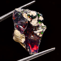 Fantastic Top Grade Quality 100% Natural Welo Fire Black Ethiopian Opal Rough Loose Gemstone For Making Jewelry 21X15X11 MM 9.5 Cts. KR04-86 Sunkarton