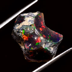 Immaculate Top Grade Quality 100% Natural Welo Fire Black Ethiopian Opal Rough Loose Gemstone For Making Jewelry 19X14X7 MM 7 Cts. KR04-88 Sunkarton