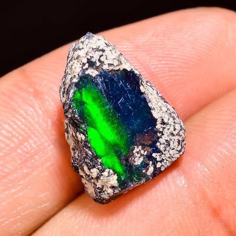 Immaculate Top Grade Quality 100% Natural Welo Fire Black Ethiopian Opal Rough Loose Gemstone For Making Jewelry 16X10X8 MM 6.5 Cts. KR05-12 Sunkarton