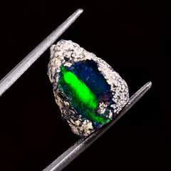 Immaculate Top Grade Quality 100% Natural Welo Fire Black Ethiopian Opal Rough Loose Gemstone For Making Jewelry 16X10X8 MM 6.5 Cts. KR05-12 Sunkarton