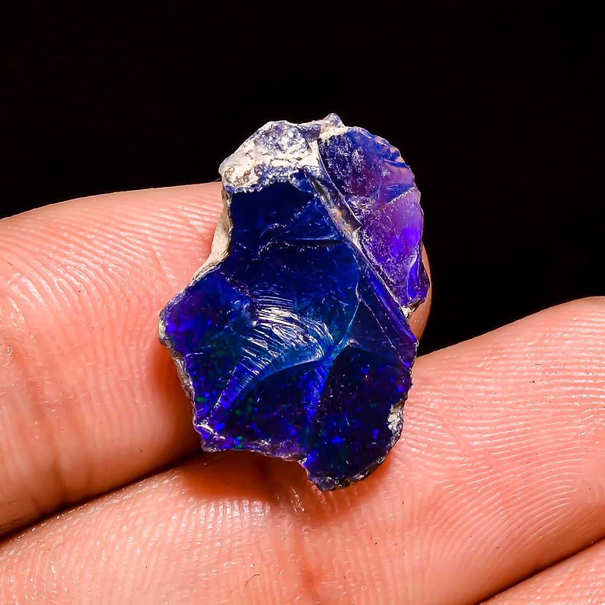 Splendid Top Grade Quality 100% Natural Welo Fire Blue Ethiopian Opal Rough Loose Gemstone For Making Jewelry 19X13X5 MM 6 Cts. KR05-17 Sunkarton