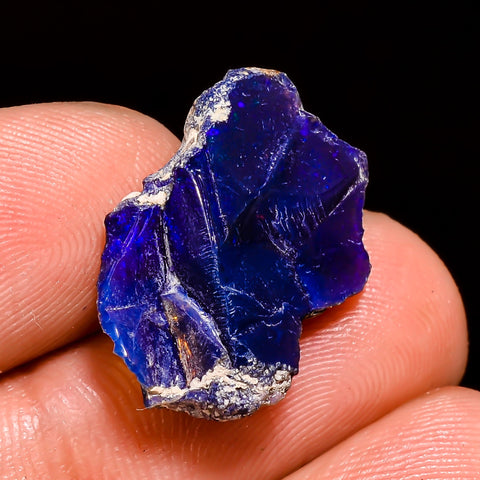 Splendid Top Grade Quality 100% Natural Welo Fire Blue Ethiopian Opal Rough Loose Gemstone For Making Jewelry 19X13X5 MM 6 Cts. KR05-17 Sunkarton