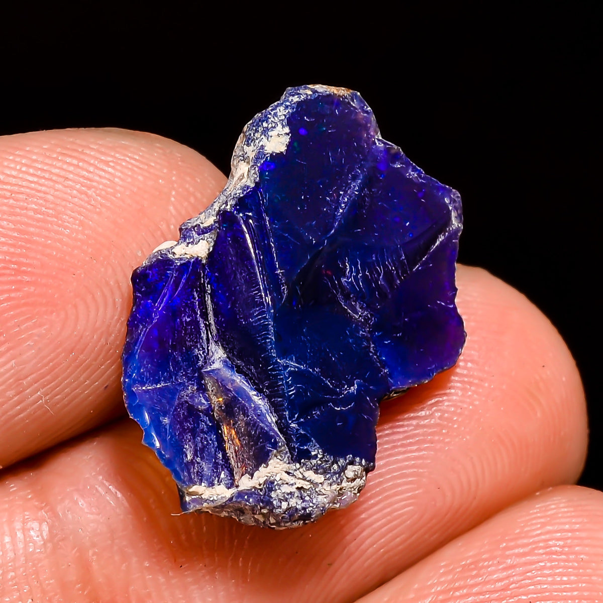Splendid Top Grade Quality 100% Natural Welo Fire Blue Ethiopian Opal Rough Loose Gemstone For Making Jewelry 19X13X5 MM 6 Cts. KR05-17 Sunkarton