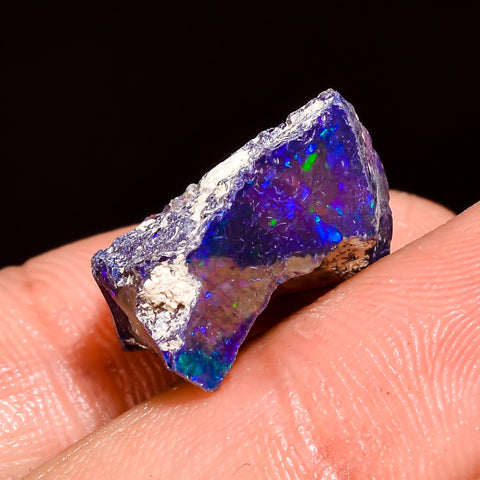 Superb Top Grade Quality 100% Natural Welo Fire Blue Ethiopian Opal Rough Loose Gemstone For Making Jewelry 16X13X6 MM 7 Cts. KR05-18 Sunkarton