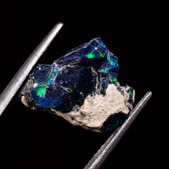 Amazing Top Grade Quality 100% Natural Welo Fire Black Ethiopian Opal Rough Loose Gemstone For Making Jewelry 16X12X8 MM 5 Cts. KR05-25 Sunkarton