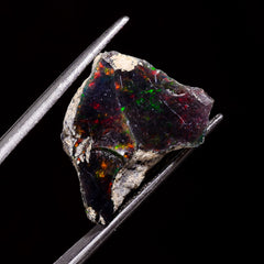 Awesome Top Grade Quality 100% Natural Welo Fire Black Ethiopian Opal Rough Loose Gemstone For Making Jewelry 20X15X8 MM 7.5 Cts. KR05-27 Sunkarton