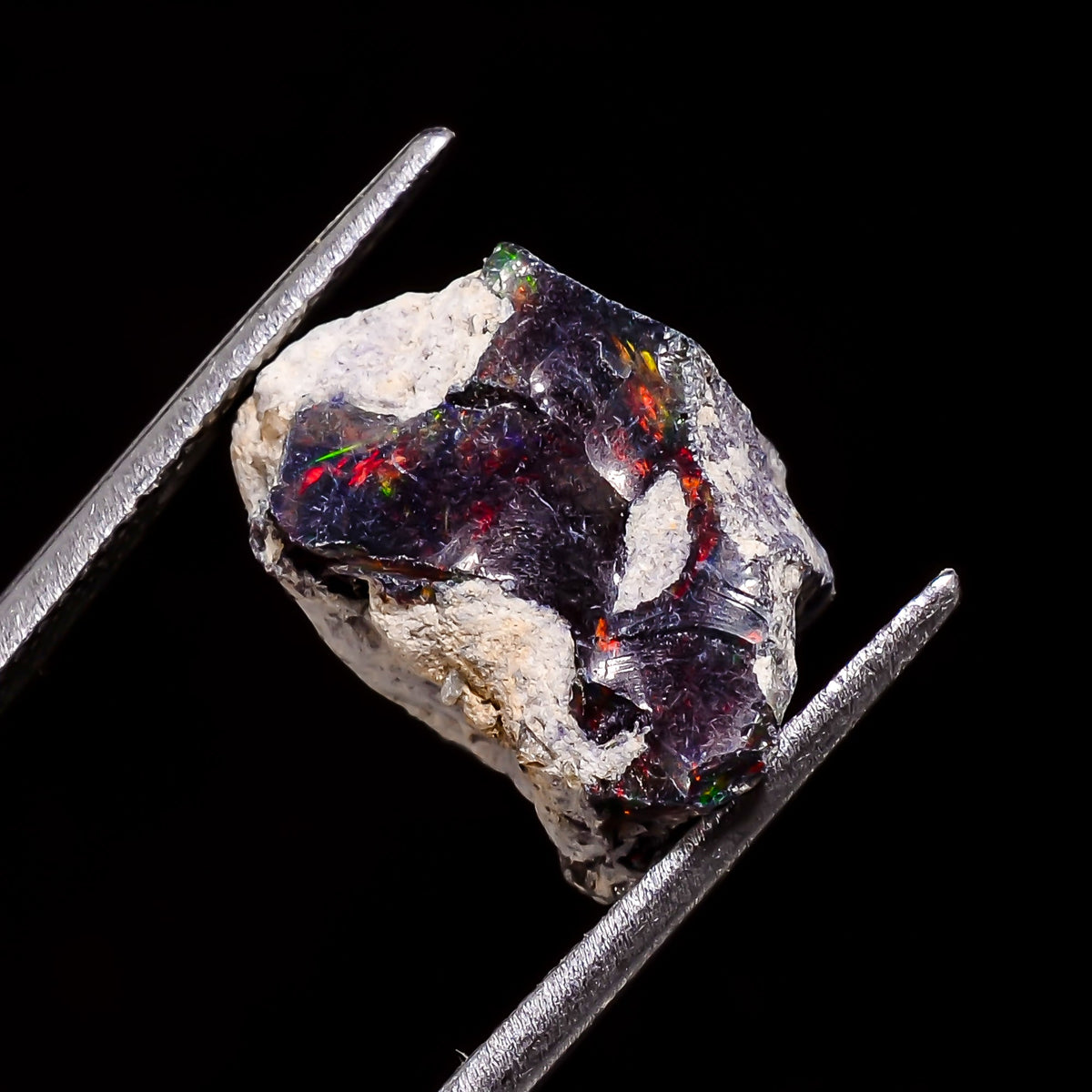 Fabulous Top Grade Quality 100% Natural Welo Fire Black Ethiopian Opal Rough Loose Gemstone For Making Jewelry 14X12X10 MM 5.5 Cts. KR05-34 Sunkarton