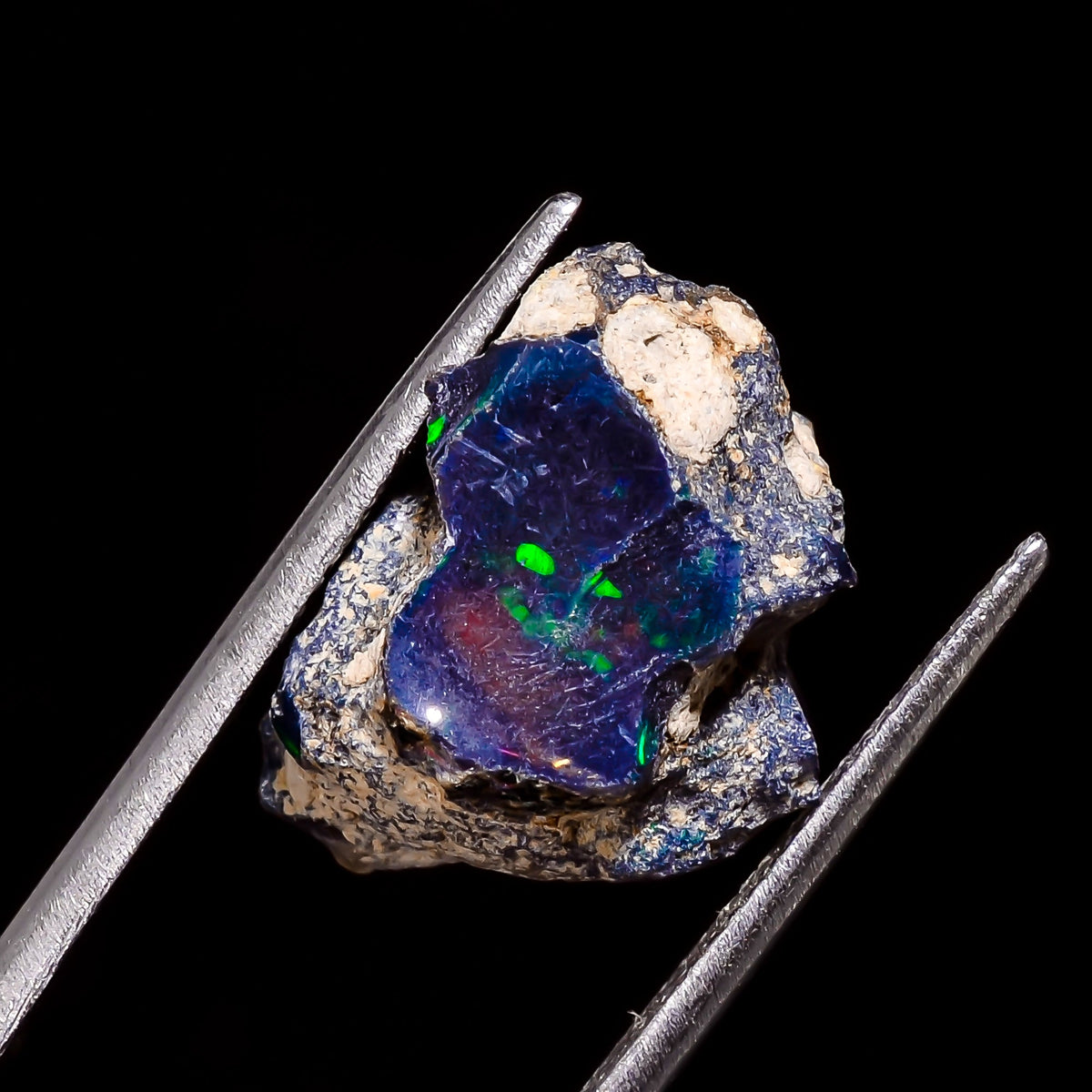 Incredible Top Grade Quality 100% Natural Welo Fire Blue Ethiopian Opal Rough Loose Gemstone For Making Jewelry 17X12X11 MM 9.5 Cts. KR05-38 Sunkarton