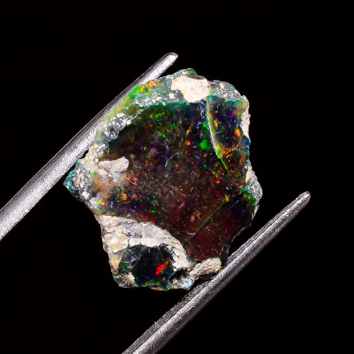 Marvellous Top Grade Quality 100% Natural Welo Fire Black Ethiopian Opal Rough Loose Gemstone For Making Jewelry 17X13X5 MM 6 Cts. KR05-39 Sunkarton