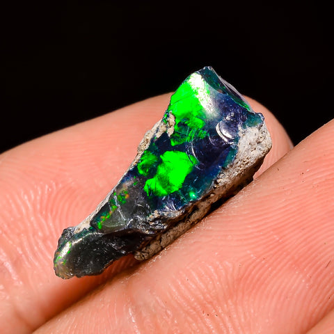 Outstanding Top Grade Quality 100% Natural Welo Fire Black Ethiopian Opal Rough Loose Gemstone For Making Jewelry 18X9X7 MM 5.5 Cts. KR05-41 Sunkarton