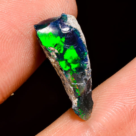 Outstanding Top Grade Quality 100% Natural Welo Fire Black Ethiopian Opal Rough Loose Gemstone For Making Jewelry 18X9X7 MM 5.5 Cts. KR05-41 Sunkarton