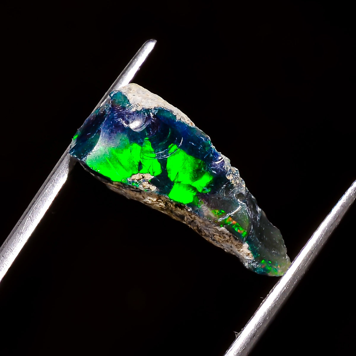 Outstanding Top Grade Quality 100% Natural Welo Fire Black Ethiopian Opal Rough Loose Gemstone For Making Jewelry 18X9X7 MM 5.5 Cts. KR05-41 Sunkarton