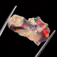 Superb Top Grade Quality 100% Natural Welo Fire Black Ethiopian Opal Rough Loose Gemstone For Making Jewelry 22X12X9 MM 8 Cts. KR05-43 Sunkarton