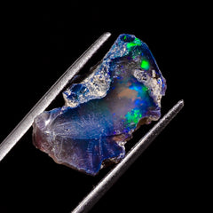Supreme Top Grade Quality 100% Natural Welo Fire Black Ethiopian Opal Rough Loose Gemstone For Making Jewelry 18X11X6 MM 5.5 Cts. KR05-45 Sunkarton
