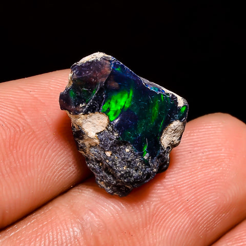 Terrific Top Grade Quality 100% Natural Welo Fire Blue Ethiopian Opal Rough Loose Gemstone For Making Jewelry 16X13X8 MM 7 Cts. KR05-47 Sunkarton
