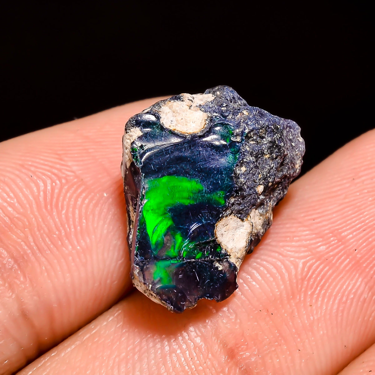 Terrific Top Grade Quality 100% Natural Welo Fire Blue Ethiopian Opal Rough Loose Gemstone For Making Jewelry 16X13X8 MM 7 Cts. KR05-47 Sunkarton
