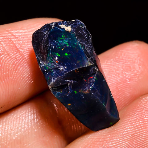 Classic Top Grade Quality 100% Natural Welo Fire Black Ethiopian Opal Rough Loose Gemstone For Making Jewelry 21X14X10 MM 12 Cts. KR05-4 Sunkarton